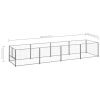 Dog Kennel Silver 43.1 ft¬≤ Steel